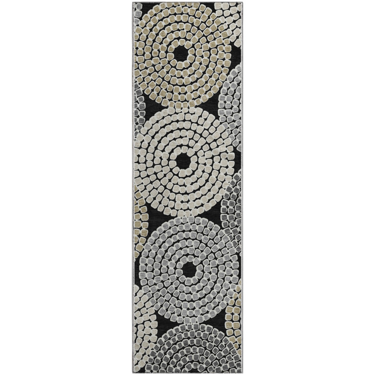 Premium Machine Washable Prisco Black Rug