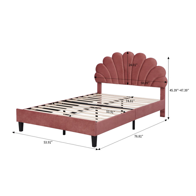 Lit plateforme tapissier Prehaan, Complète, Rouge haricot