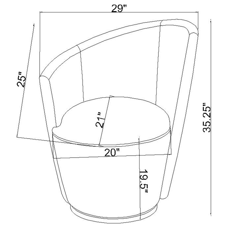 Chaise pivotante rembourrée Kaylie, Gris