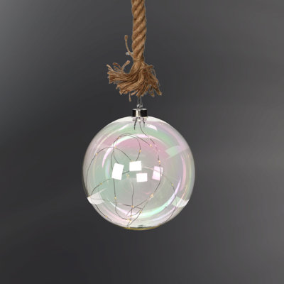 Solid Colour Glass Lighted Bauble