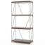 17 Storeys 1 Pcs 4-tier Multipurpose Display Rack Freestanding Bookcase With Metal Frame Walnut