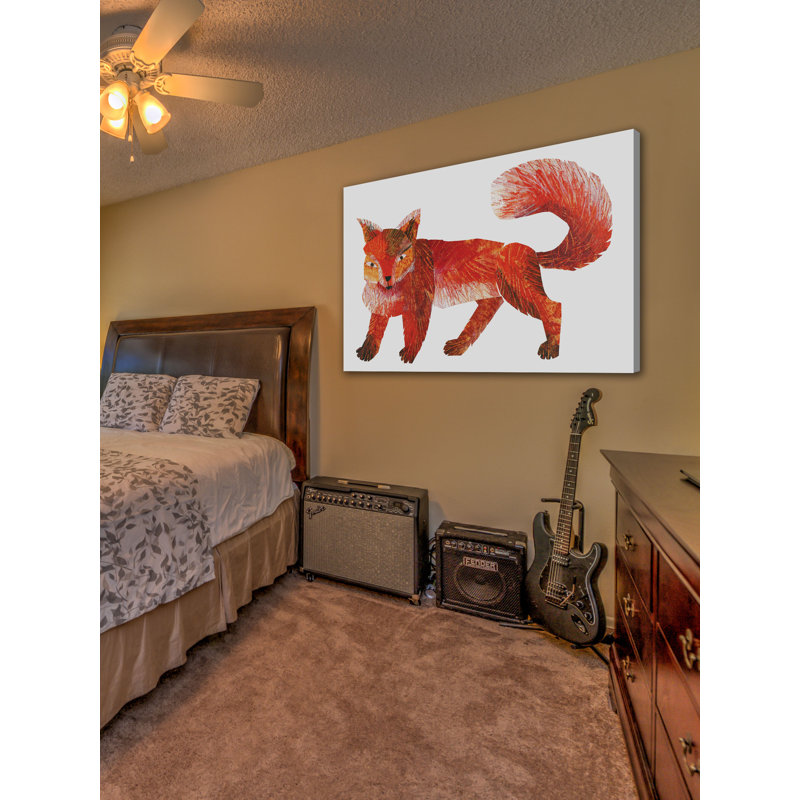 Red Fox 3 by Eric Carle - Painting on Canvas, 61cm H x 91cm W