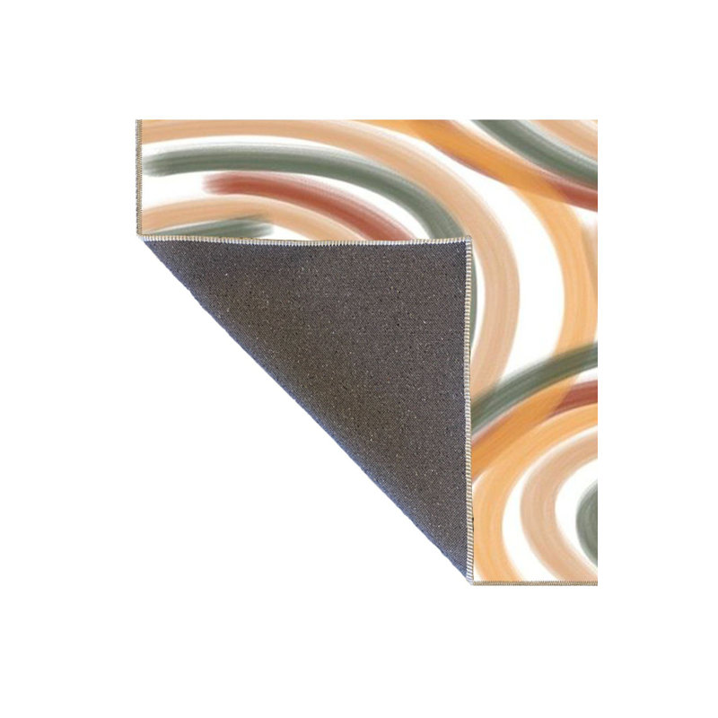 Tapis rond rond à motif géométrique lavable, Sous-tapis rectangulaire 2 pi 6 po x 4 pi 11 po