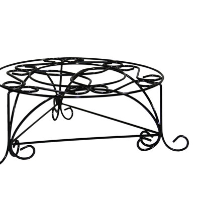 Support pour plante 6,09 "en mosaïque de style mosaïque, 14,4 plateau - Support décoratif, noir / or, décoration durable