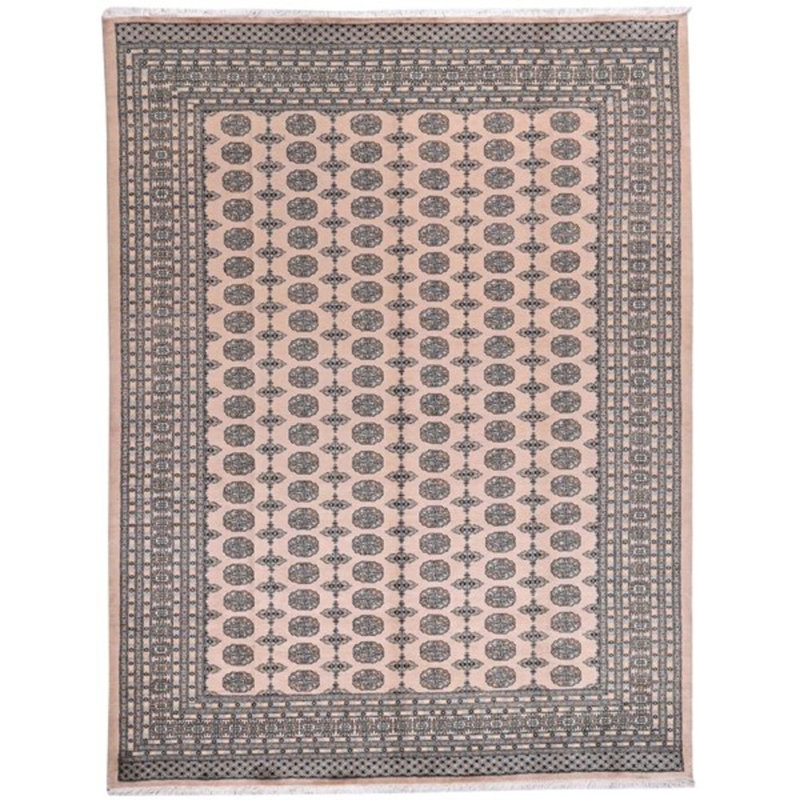 Tapis beige et noir noué à la main de haute qualité