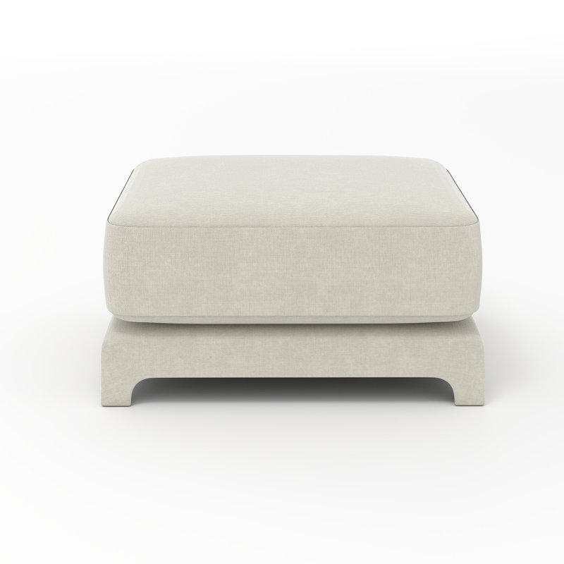 Chenille Ottoman For Living Room – Perfect Footrest, Spare Seat & Decorative Accent, Beige