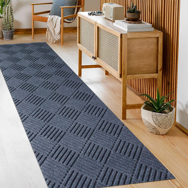 Tapis lavable avec envers antidérapant, tapis en polyester pour le couloir et l'entrée, Rectangle 6 pi x 7 pi