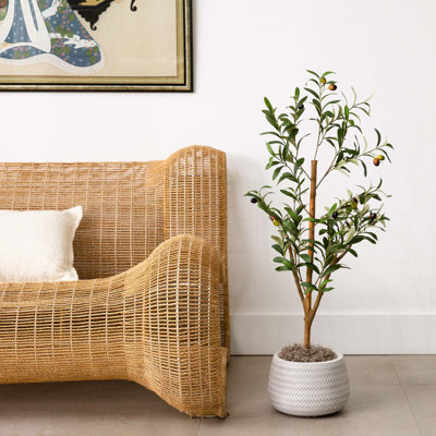 36'' Faux Olive Tree in Pot Liner