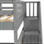 Lit superposé double à escalier avec lit gigogne simple-1088304804