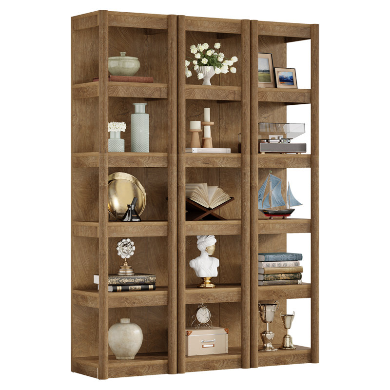 5-tier Narrow Bookcase, 70.9" Tall Farmhouse Bookshelf With Open Storage Rack, 3
