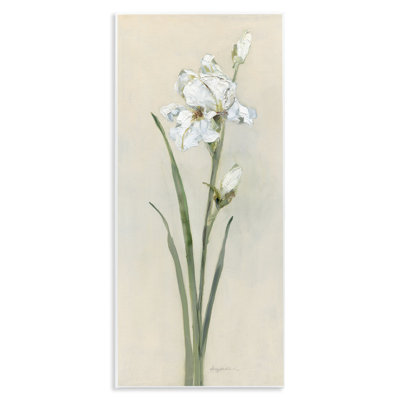  Simple Iris on Beige Wall Plaque Art by Sally Swatland