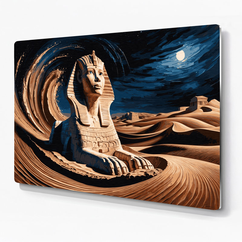 Art mural gris Sci Fi Sphinx, H 132 po x l 168 po x P 0,05 po