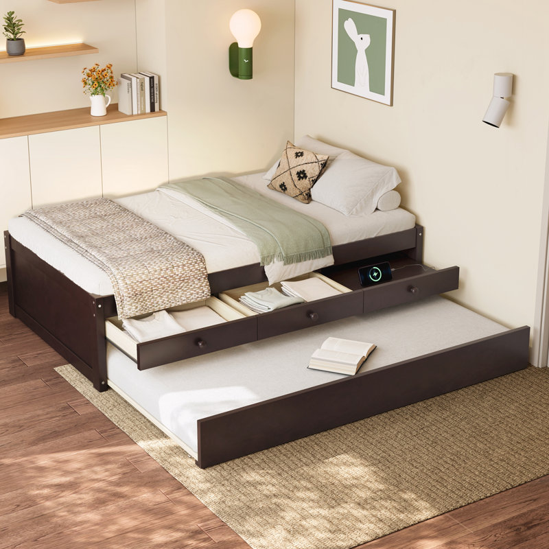 Lit plateforme simple avec lit gigogne, Lit simple, Espresso