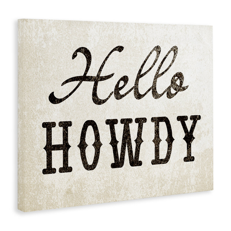 Art mural sur toile «Western Hellow Howdy» par Daphne Polselli, H 16 po x l 20 po