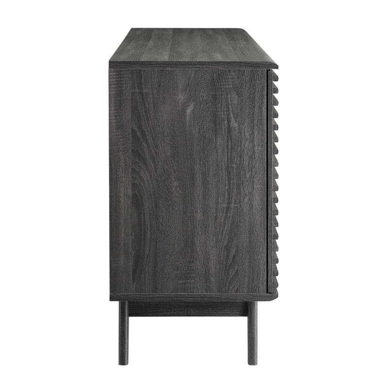 Charcoal 63" Mid-Century Modern Sideboard Buffet Table with Cabinet