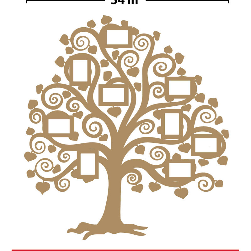 Décalcomanie murale images arbre familial, Brun pâle