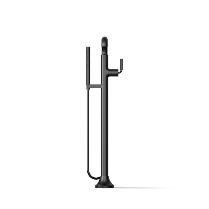 Tone Floor Mounted Clawfoot Tub Faucet, Matte Black