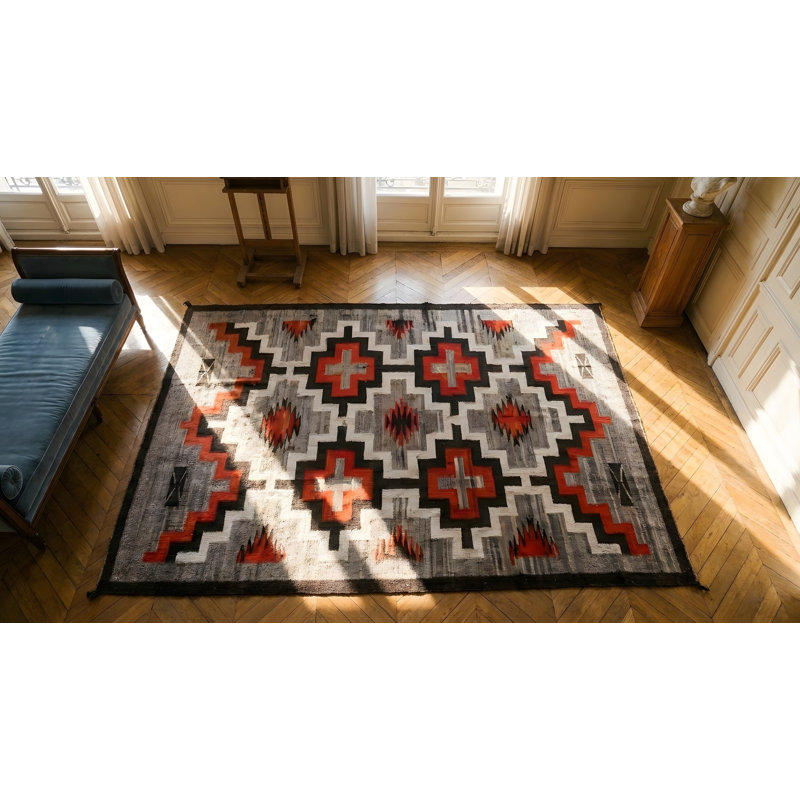 Petit tapis rectangulaire en laine Navajo