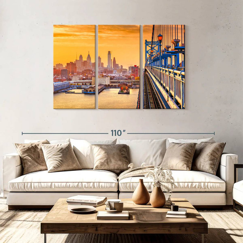 Sireci Philadelphia au coucher du soleil, H 48 po x l 74 po
