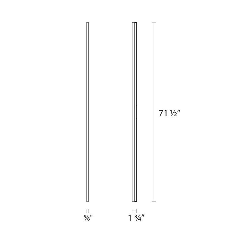 Stiletto Lungo 71.5" 1-Light 3000K Dimmable Integrated LED Vanity Light, Bright Satin Aluminum
