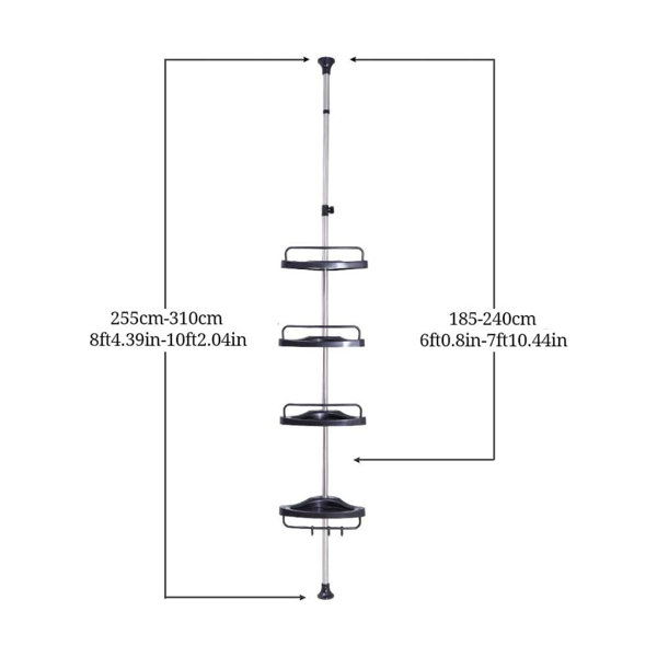 Rebrilliant Liora Tension Pole Stainless Steel Shower Caddy