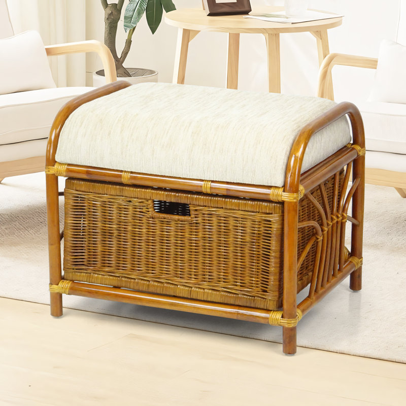 Eukleides Upholstered Ottoman, Brown