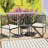 3 PCS Patio Furniture Set with Round Tempered Glass Top Table Armrests & Cushions