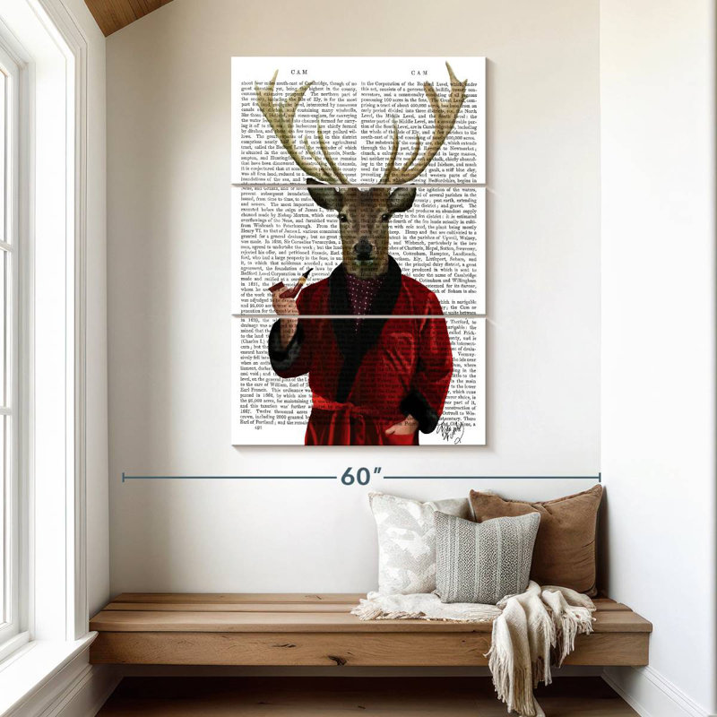 Brampt Deer In Smoking Jacket, 50" H x 32" W