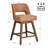 Bisto Modern Faux Leather Swivel Bar Stool with Cutout Backrest-466326318-466326311