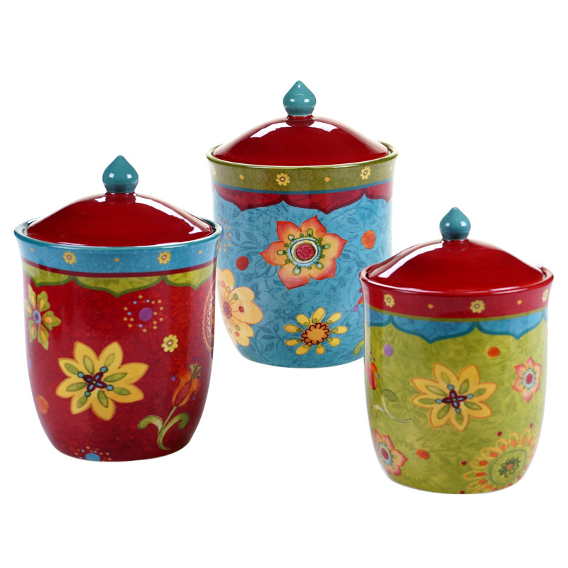 Tunisian Sunset 3 Piece Canister Set