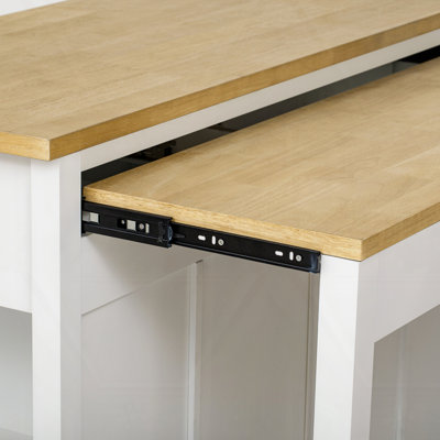 47 inch Kitchen Island with Extendable Dining Table