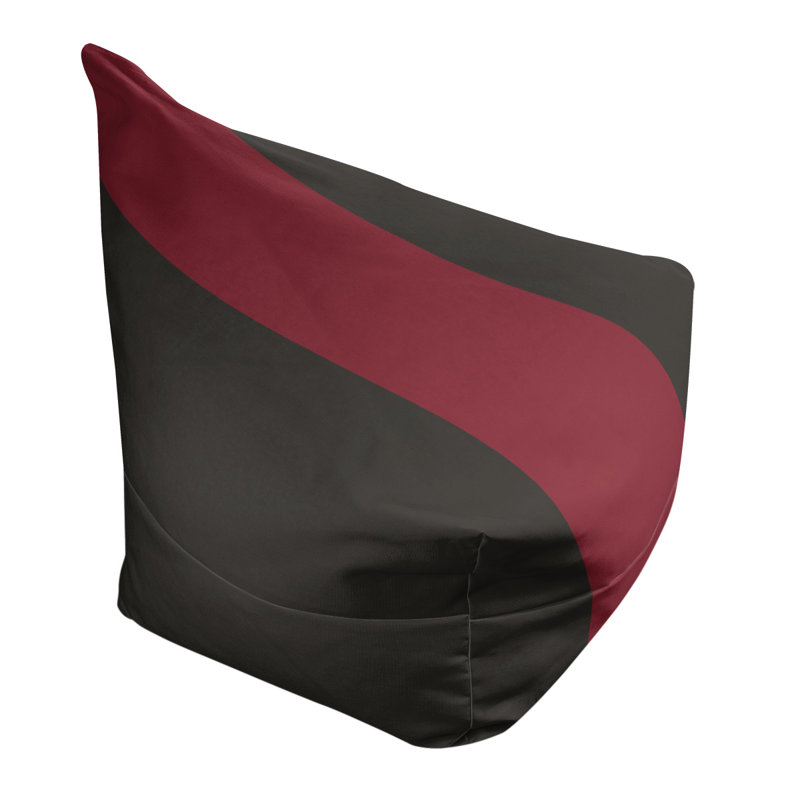 Classic Bean Bag, Black/Brick Red, 42" H x 38" W x 31" D