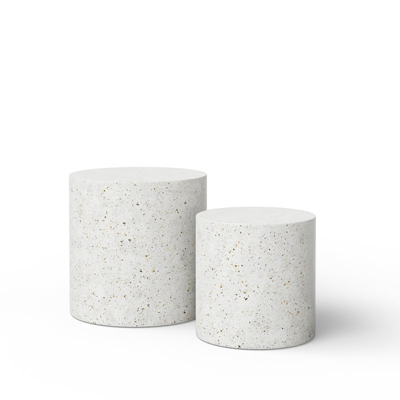 Mixx 2 Piece Nesting Tables, Ivory Terrazo