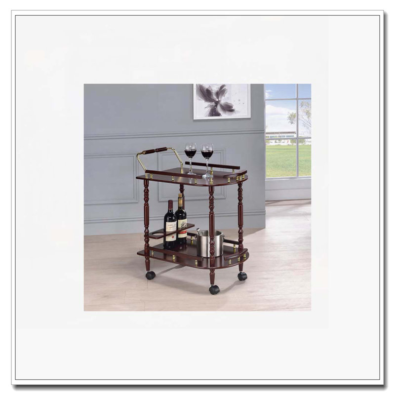 Merlot and Brass 2-shelf Serving Cart