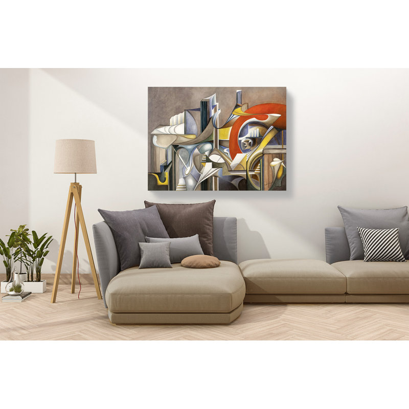 Futurist Sunset by Laura Ceccarelli - Wrapped Canvas Painting, 60cm H x 80cm W x 4cm D