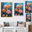 Rose et bleu hortensia qui fleurit en été I - impression d'art mural hortensia-101049944-101049938
