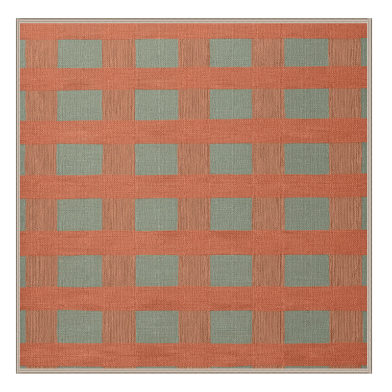 Tapis botanique brun lavable à la machine, Carré 4 pi