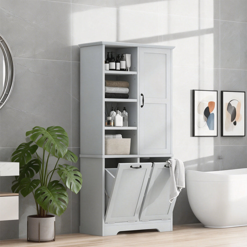 Bathroom Storage Cabinet With Doors, Gray