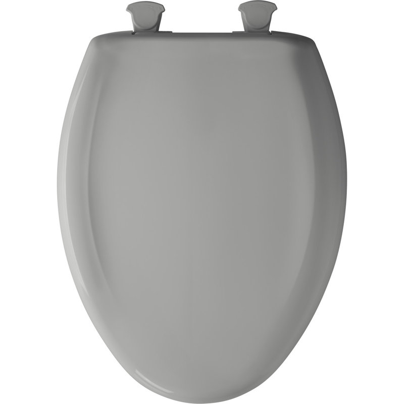 Siège de toilette allongé en plastique, Argent