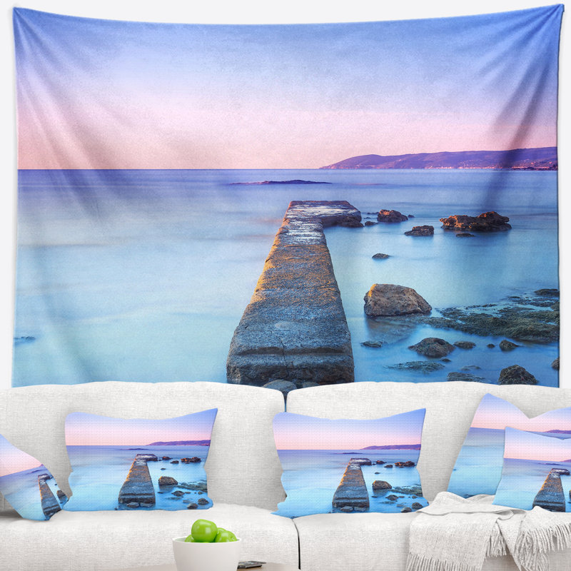 Tapisserie marine mauve et ciel marin, H 50 po x l 60 po