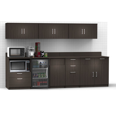 Buffet Sideboard Kitchen Break Room Lunch Coffee Kitchenette Cabinets 7 Pc Espresso – Factory Assembled (Furniture Items Purchase Only) -  Breaktime, 7580