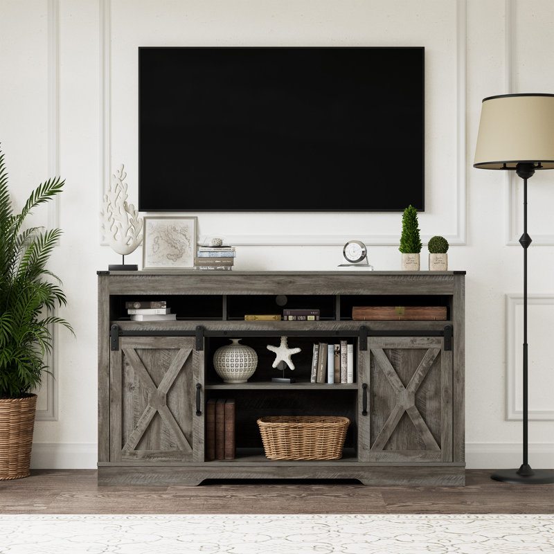 Bradshaw 58'' Media Console TV Stand for TVs up to 70", Light Gray