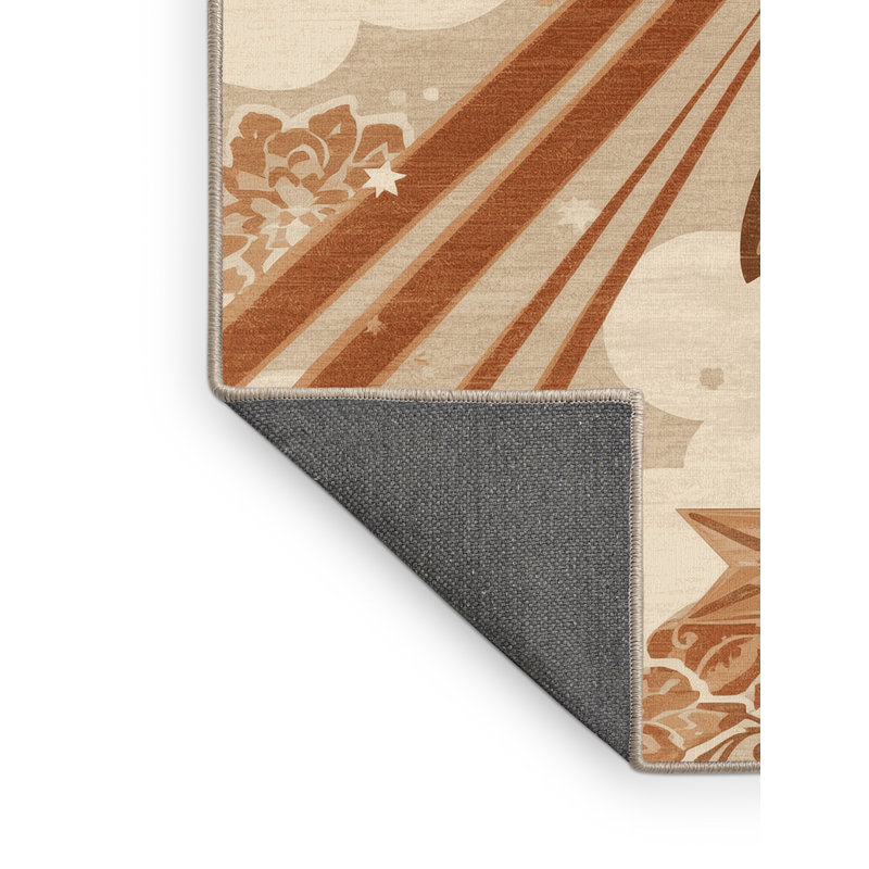 Tapis oriental doux brun moelleux et doux à motif d'étoiles filantes Ristaino, 2 x 3