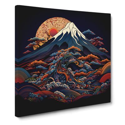 Mount Fuji Paisley Art - Wrapped Canvas