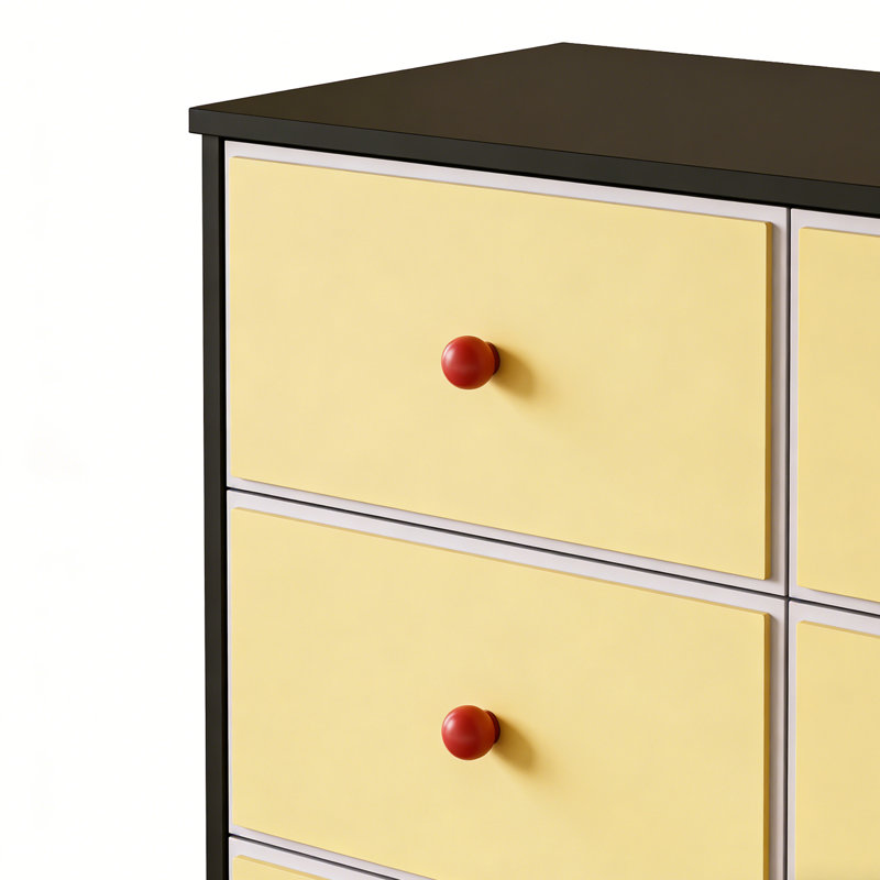Buffet style rétro français, Noir / Jaune
