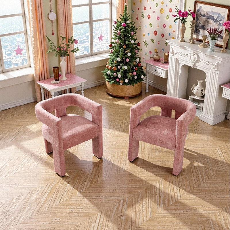 Fauteuil demi-tonneau 2 pièces Modern, Rose