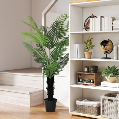 Lifelike Artificial Areca Palm, Stable Potted Fake Plant, Nature Inspired Decor for Indoor Spaces