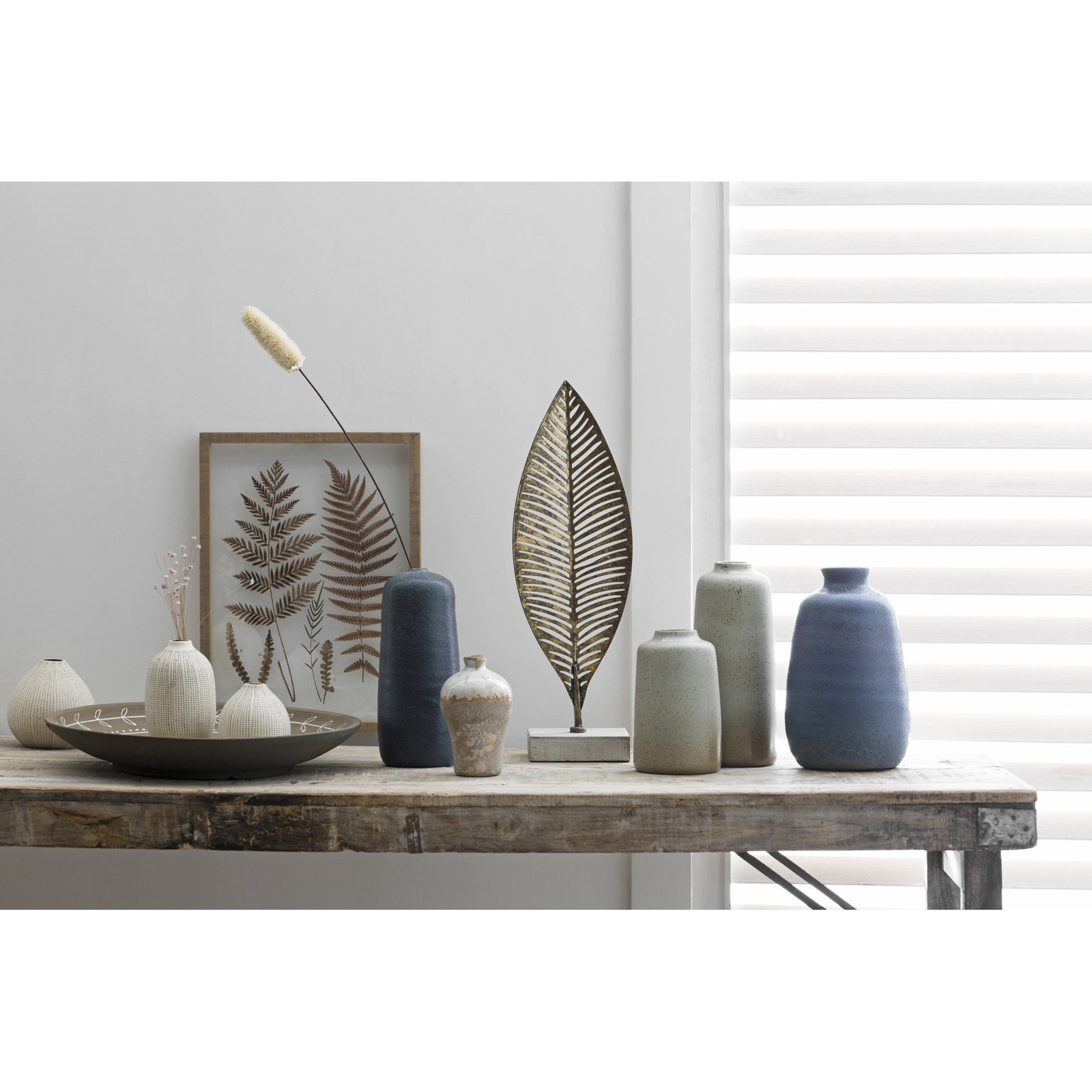 Ilma Stoneware Table Vase, Beige