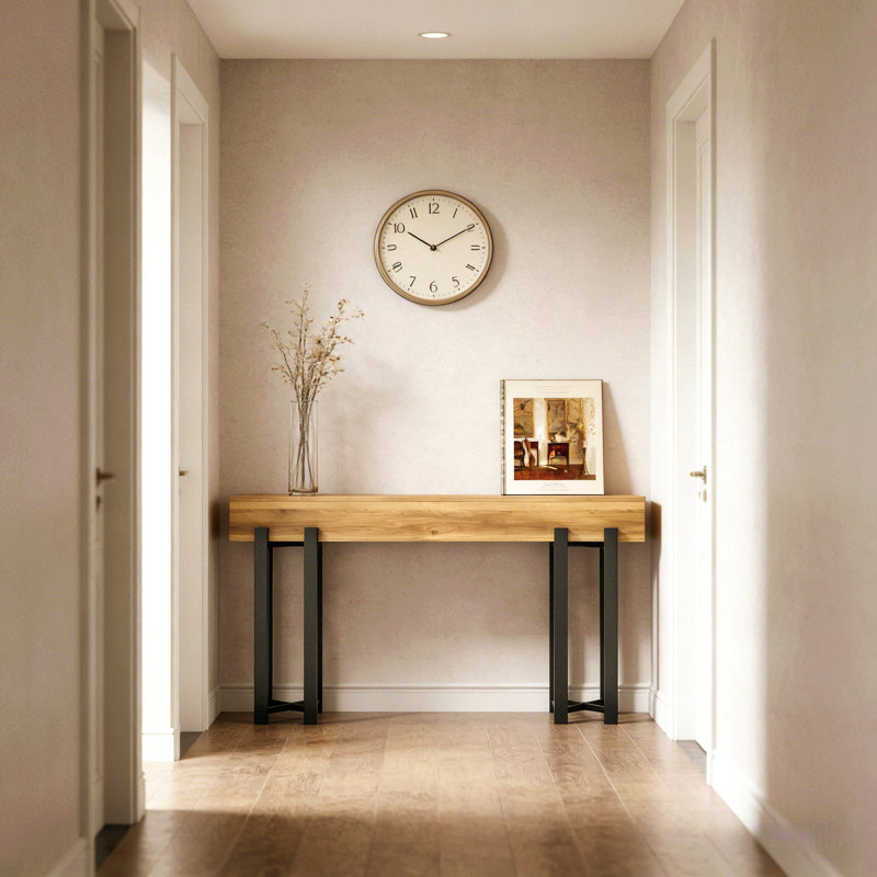 Office Display Shelf,Modern-Style Console Table,Long Sofa Table, Natural