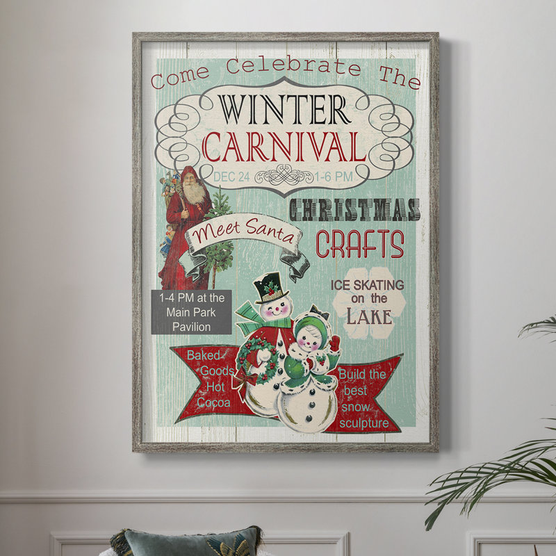 Bright Christmas Carnival, reproduction encadrée - bois massif, H 15 po x l 12 po